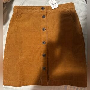 J. Crew Corduroy Mini Skirt in golden Brown